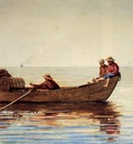 Homer Winslow Three Boys in a Dory with Lobster Pots