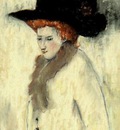 Paul Gosselin  -  Lady  with a black hat - Impressionism