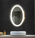 Oval frameless LED bathroom mirror
