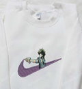 Midoriya Izuku x Nike Embroidered Shirt, My Hero Academia Embroidered Sweatshirt, Anime Inspired Embroidered Shirt